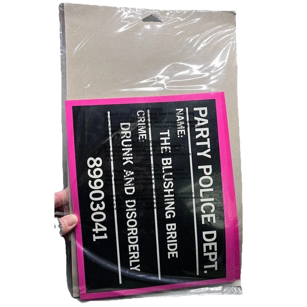 Party‎ Police Mugshot Signs - 6 Count - Bachelorette & Bridal Shower Photo Props